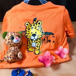 Gar-animals Orange Little body Suit with Cute Leopard Print
